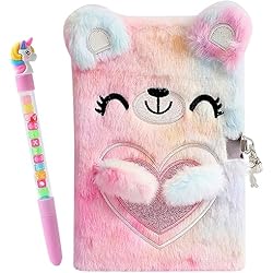 Candado Con Dos Llaves FENYW Diario de Niña con Candado, Juego de Diario Felpa, Diario Secreto Niña, Diario con Llave y Candado Regalo de Niña para 5 6 7 8 9 10 11 Años