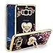 CaseHaven Galaxy S8 Case, Glitter Crystal Heart Floral Series - Slim Luxury Bling Rhinestone Clear TPU Case With Ring Stand For Samsung Galaxy S8 (2017) - Gold