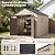 LazySunsets 8x10 Ft Outdoor Storage Shed, Large Resin Outdoor Shed with Floor Included, 3 Windows & Lockable Door, Garden Plastic Storage Sheds for Bike, Lawn Tools, Garbage Can