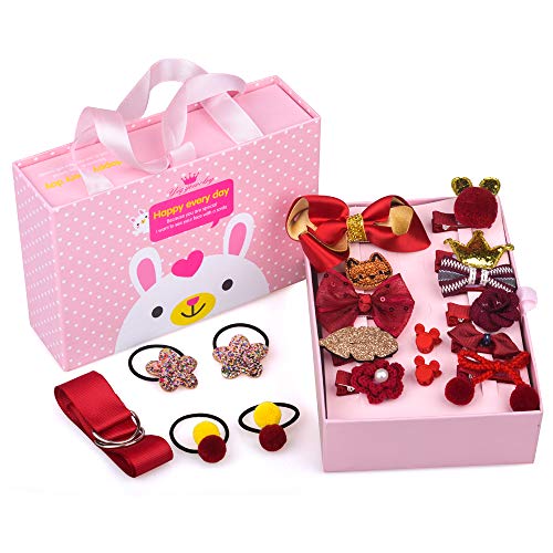 Tateangnik Toy Jewelry for Kids, Baby Girl Bows Kid Hair Sets Gifts for Girls Hair Clips Kits for Girl Kids Christmas Birthday Present for 2-7 Year Old Baby Girls Cute Hair Pins Toy Gift for Girl