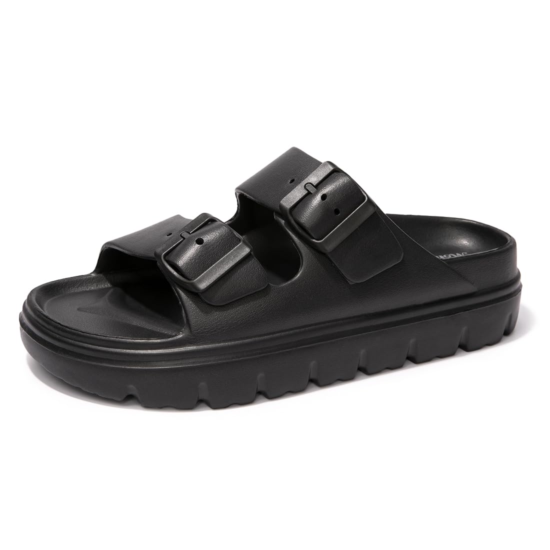 Women's Comfort Slides Double Buckle Adjustable EVA Flat Sandals