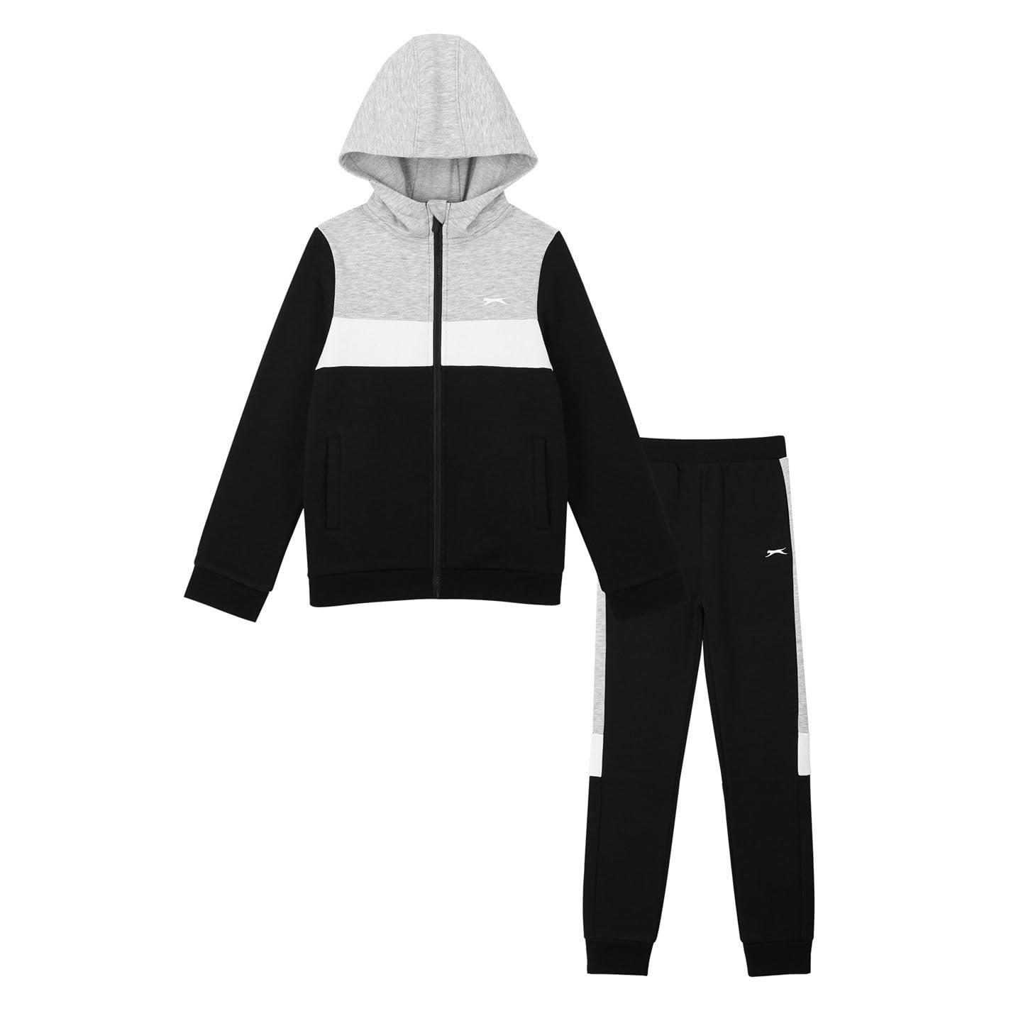 Slazenger Unisex Fleece Full Zip Track Suit Junior Black Size 11-12 Years Kids