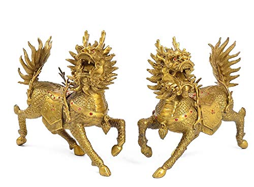 Amazon.co.jp: LuckyBuddha 風水製品 キリン像 中国龍馬 チリン/チリン