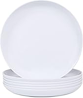 Vista 12 de Webbylee Platos llanos de melamina, juego de 6 platos de 11 pulgadas para uso en interiores y exteriores, color blanco