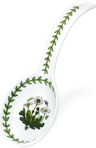 Portmeirion Botanic Garden - Soporte para cuchara de cocina y encimera de cocina, diseño floral de margaritas, hecho de porcelana, 8.75 pulgadas