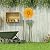 LITIALLY 12 Inches Metal Flower Wall Art Garden Decor Cute Flowers Decorations, Bathroom Wall Decor Hanging for Outside Yard Porch Lawn (Yellow)
