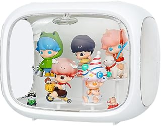 Cutora Display Case for Figures, Clear Acrylic Organizer with Door, Dust-proof Collectibles Action Figure Adjustable Showcase with Plastic Stand, Storage Anime Doll Figurine Fit for Pop Mart Blind Box