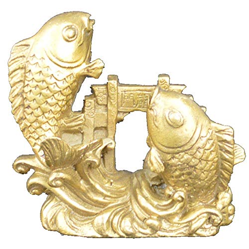 Ornements de portique en cuivre pur, statuette de carpe haut de gamme H3TF5J