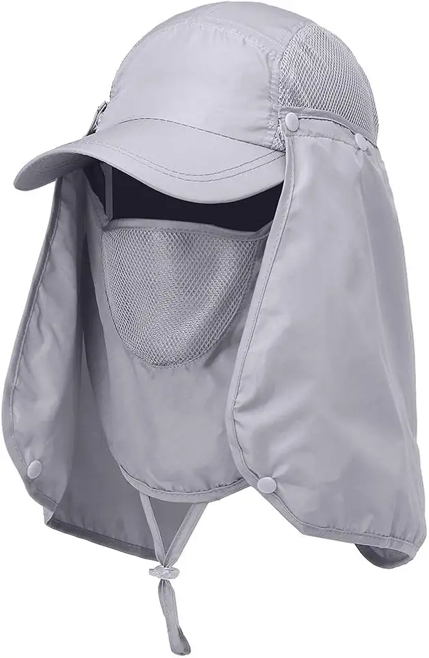 Andoer Chapéu com viseira de caminhada esportiva ao ar livre Proteção UV Proteção do rosto, pescoço, pesca Boné de proteção solar