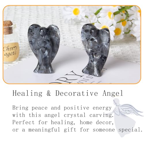 Figura de Ángel de Piedra Brillante 1.7" para Decoración miniatura 3