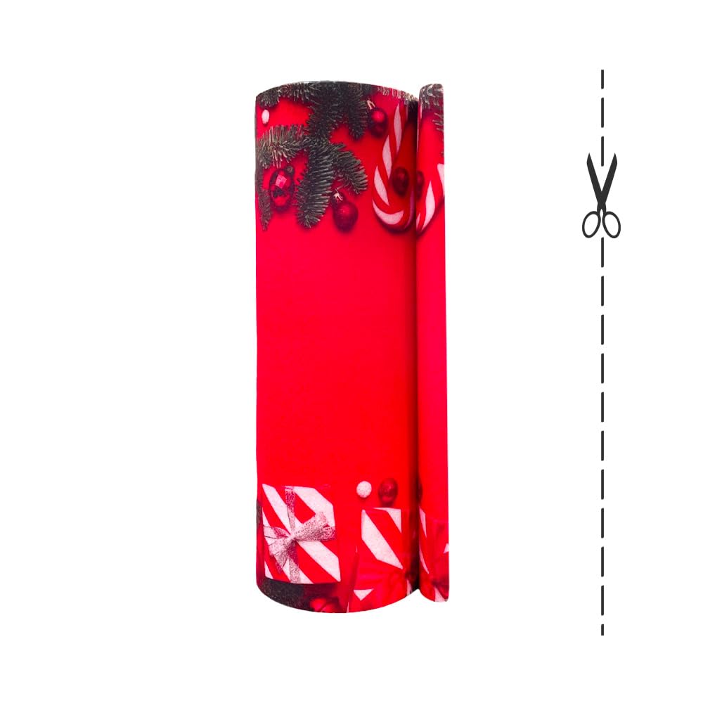 OLIVO.shop JINGLE ROLL Tappeto natalizio a metraggio per interno ed esterno, passatoia rossa Natale su misura larga 1 metro per eventi ed allestimenti, Tappeto natalizio su misura (5 m, GIFTS)