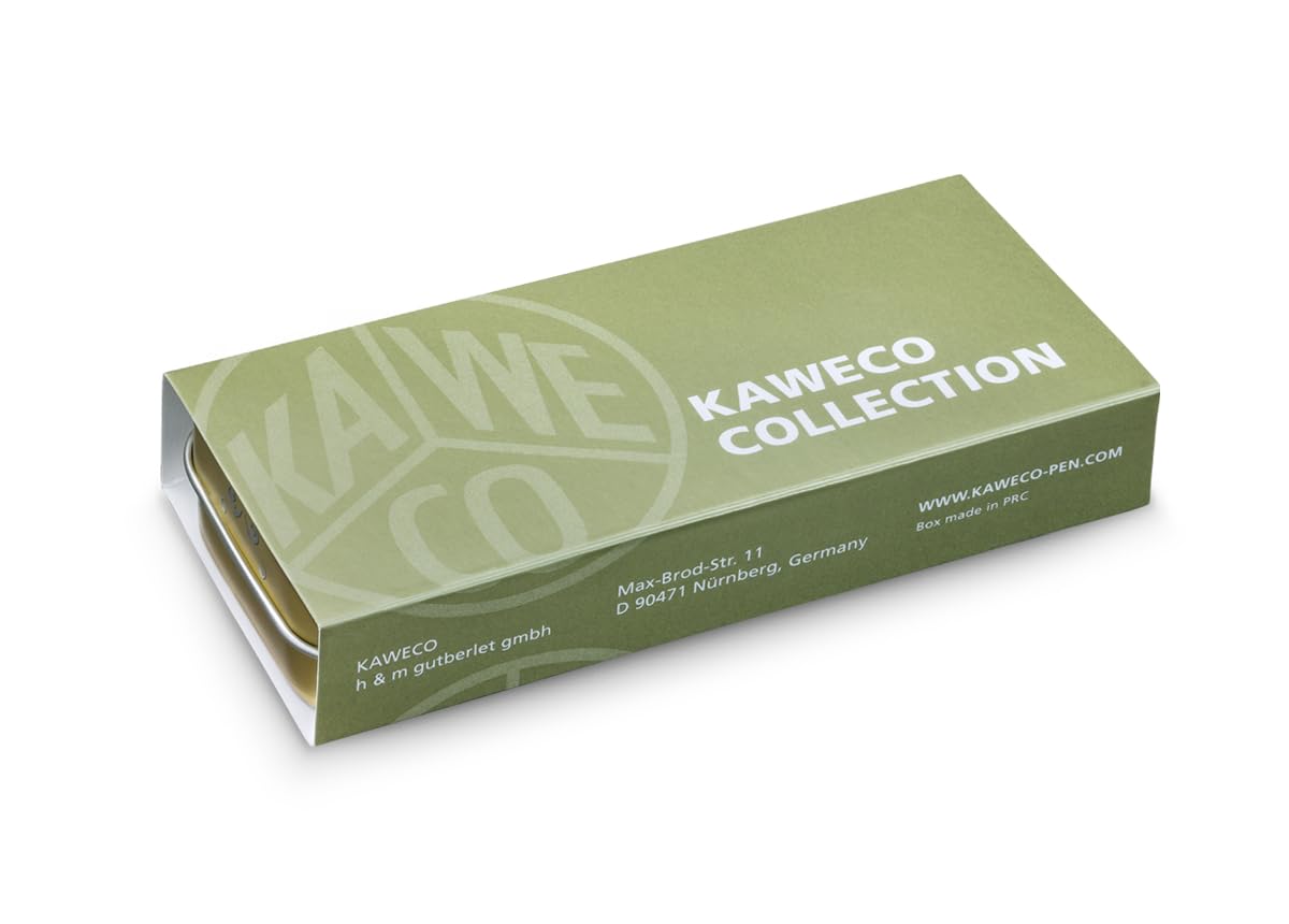 Kaweco COLLECTION Pióro wieczne Olivine I, aluminiowe pióro wieczne premium ze stalową stalówką do wkładów atramentowych, w tym metalowe pudełko, ekskluzywne pióro 12,7 cm, stalówka: M (średni)