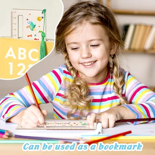 RCYHCY Lesehilfe Kinder 1. Klasse, Lesehilfe Kinder, Lineal 18 cm Grundschule, mit Lesefenster Holz Lesestreifen Schule für Junge Schulkind Hilfe Lesen Lernen, tolle Geschenke zur Einschulung