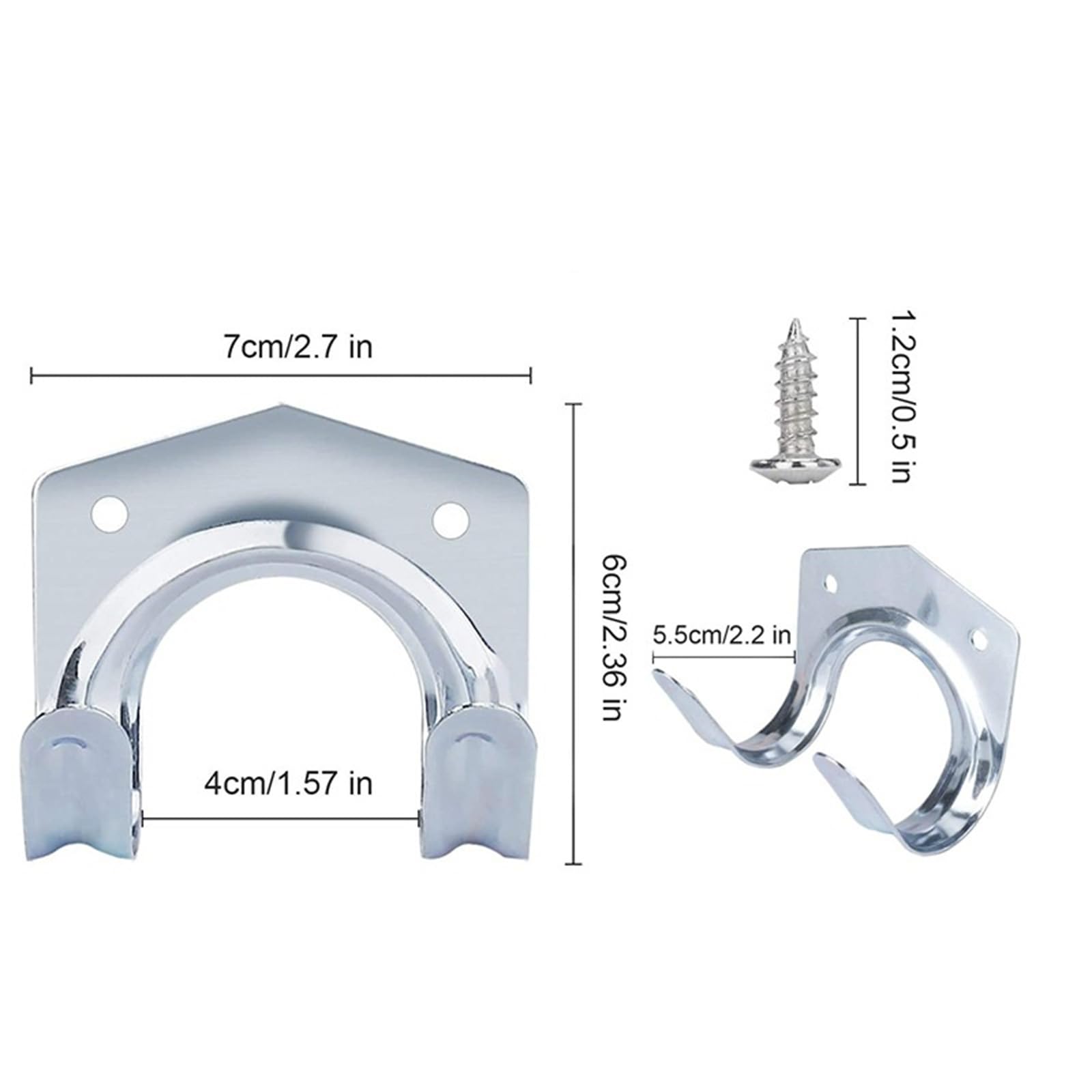 dDanke 5 Pack Heavy Duty Small Double Wall Hooks Carbon Steel for Garage Shed Garden Tools Wall Mount Storage Hanger