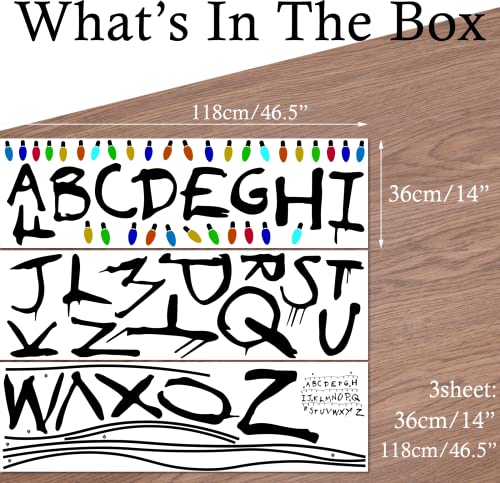 Vinyl Wall Decals Alphabets Abc Wall Stickers Peel And Stick For Game Room Horror Themed Party Decor For Stranger Things Wall Art Murals Decor For Bars Restaurants Cafes Pubs #TOP7