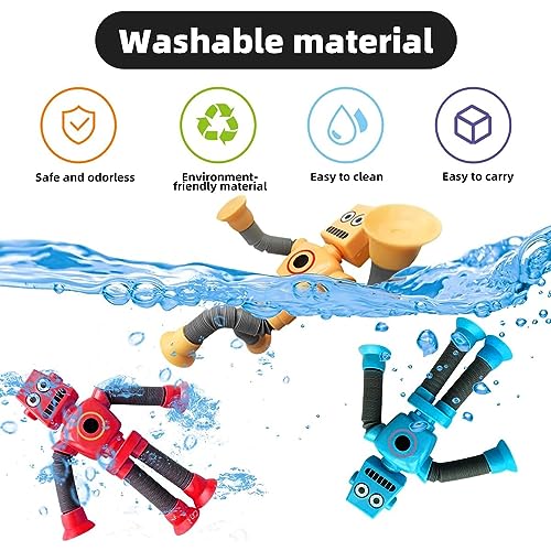 Ugj UGJ-004 Bendable Robot Figures Set Of 4, Flexible Suction Cup Men, Fidget Pop Tubes Sensory Toys thumb #2