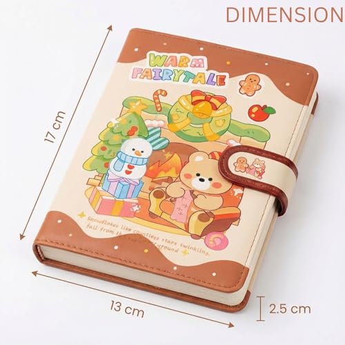Image of FunBlast Diary for Girls - Christmas Kawaii Diary for Kids, Journal Diaries for Girls, Notepad for Students Stationary Items, Birthday Gifts (98 Sheets) (Brown)