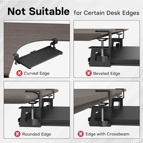 Image of BONTEC Under Desk Keyboard Tray, Pull-Out Keyboard & Mouse Platform