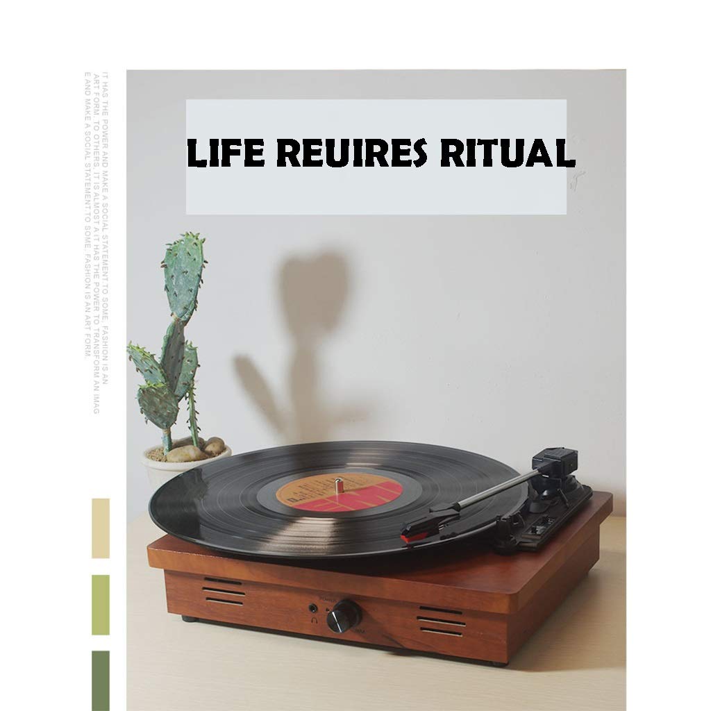 Tourne-disque Bluetooth portable vintage avec haut-parleurs intégrés, tourne-disque à 3 vitesses pour salon et chambre à coucher