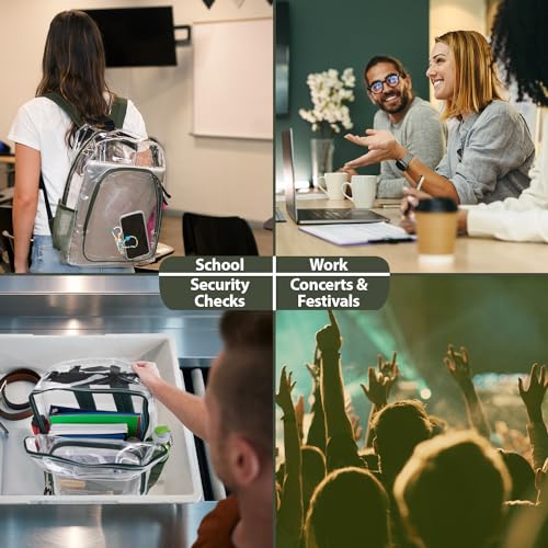 Heavy Duty Clear See Through Backpack | Transparent Clear Backpack Bags Stadium Approved for Women, Men, School, Travel3