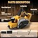 Akku-Handhobel für DEWALT 18V 20V Akkus, 15000 U/min bürstenloser elektrischer Holzhobel mit 82 mm Schnittbreite, 0-2 mm einstellbarer Tiefe und Sicherheitsverriegelung für Holz (nur Gerät)