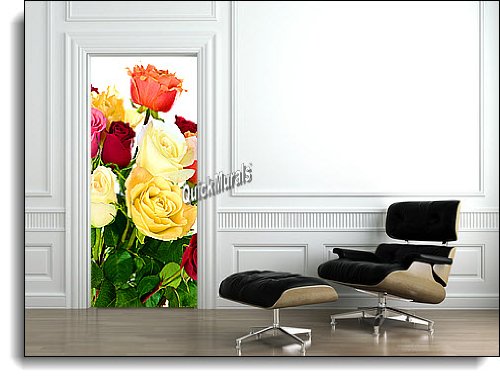 Rose Pedals Peel & Stick Canvas Re-usable Wall or Door Mural (3 Feet Wide x 7 Feet High)