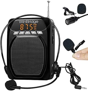 WinBridge Voice Amplifier for Teachers Speaker Bluetooth Portable with Lavalier Lapel Microphone Click