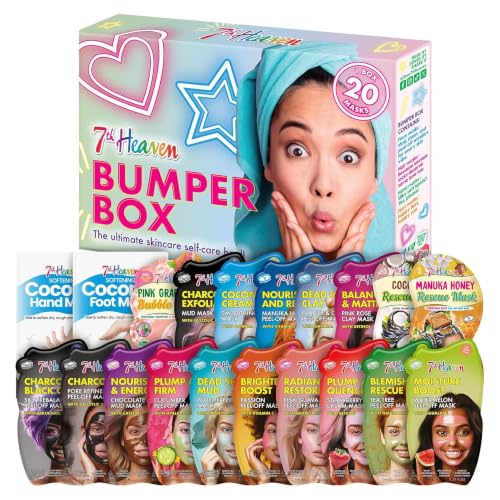 7th Heaven Bumper Box, 20 Face, Hair & Body Masks, Mud and Peel-Off Styles