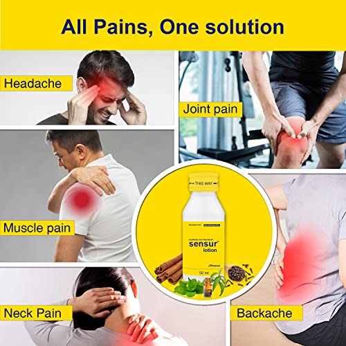 Image of Sensur Natural and Ayurvedic Pain Relief Lotion, 50ml (Pack of 3)