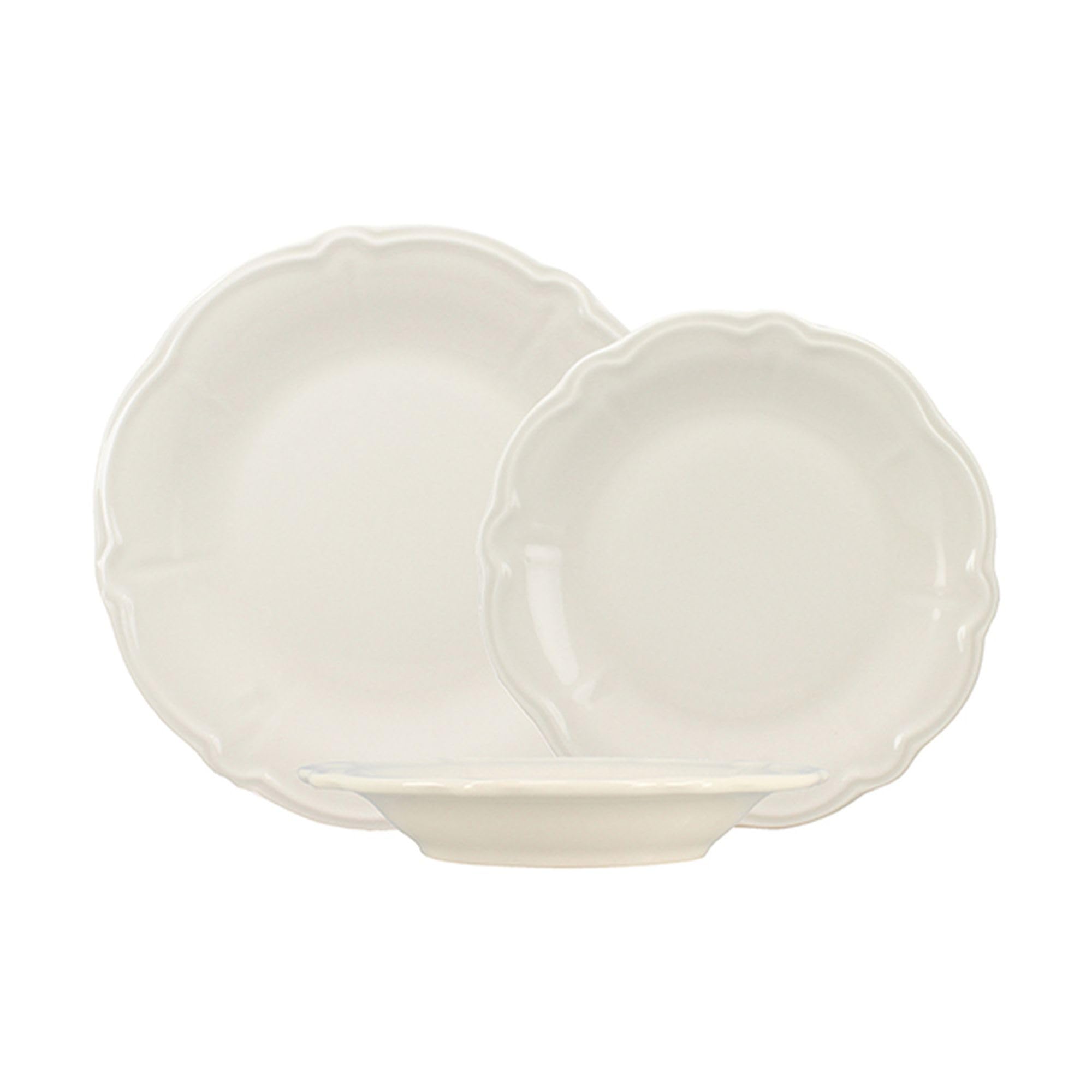 NOVASTYL - Lot 36 assiettes charlotte en grès blanc - 2614913