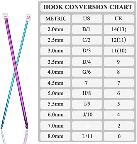 Coopay 11Pcs Tunisian Crochet Hooks Set-Long Crochet Hook, 2mm(B)-8mm(L) — view 7