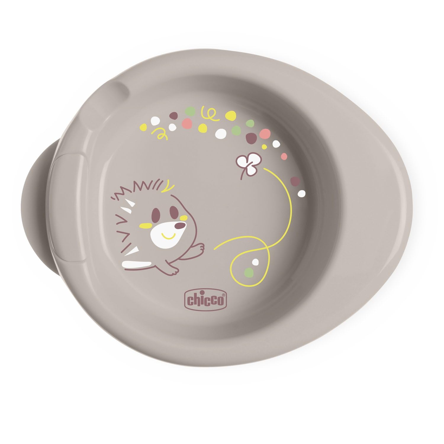 Chicco Warmy Plate, Plato Térmico para Bebés y Niños, Plato Térmico para Comida con Depósito de Agua Caliente, Platillo Destete con Base Antideslizante y Diseño Ergonómico, 0% BPA, 6+ Meses, Gris