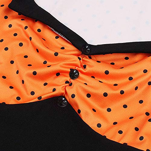 Image of KILLREAL Women's Vintage Polka Dot Print A-Line Pin Up Style Sleeveless Cocktail Party Casual Dress