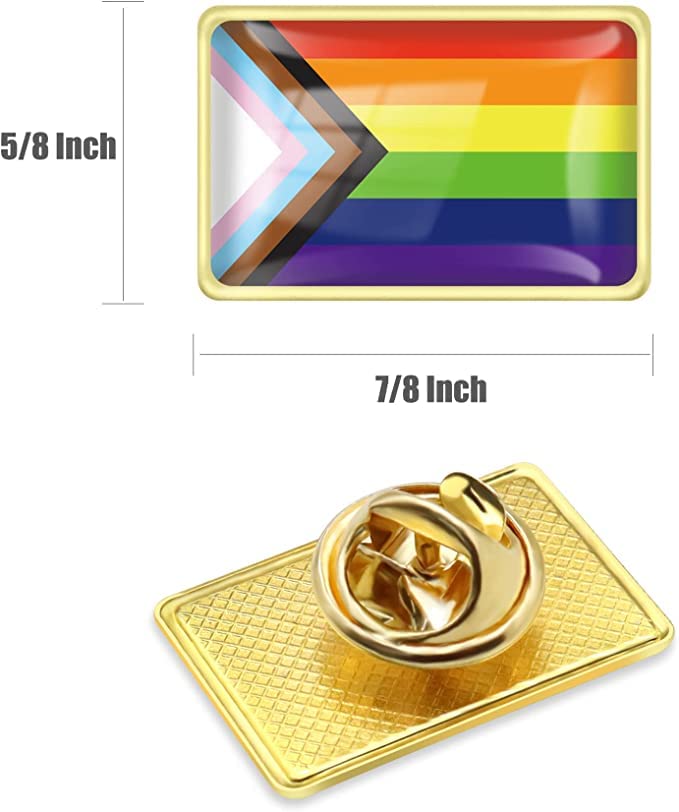 Image of 12 /24 /48 /100 /200 Pcs Inclusive Progress Pride Pin Rainbow Gay Flag LGBT Enamel Progressive Lapel Pins Bulk Decoration for Clothes and Bags Gifts