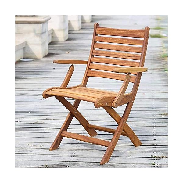 MUY High-grade teak leisure anticorrosive solid wood table and chairs Outdoor balcony cafe bar garden furniture 1 table + 4 chairs - Image 3