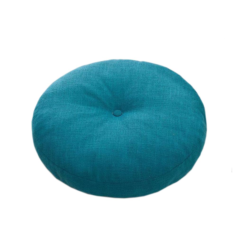 Rundes Bodenkissen für Erwachsene, dicke, waschbare Kissen für Yoga und Wohnzimmer, 50,8 x 50,8 x 15,2 cm, weiche Sitzfläche für den Innen- und Außenbereich, Blau