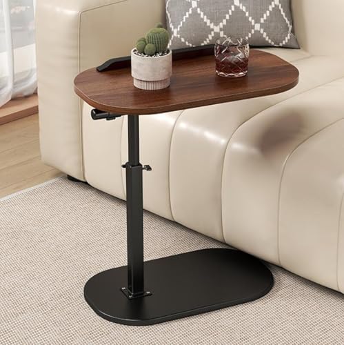 Moderna mesa auxiliar giratoria de 360° en forma de C para sofá/cama/bañera, mesa auxiliar pequeña con parte superior elevable/abatible, mesa auxiliar para sofá que se desliza debajo de los muebles