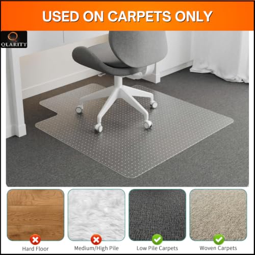 Image of Qlarity Covers 2mm PVC Chair Mat 36 x 48 Inch | Office Carpet Protector Mat