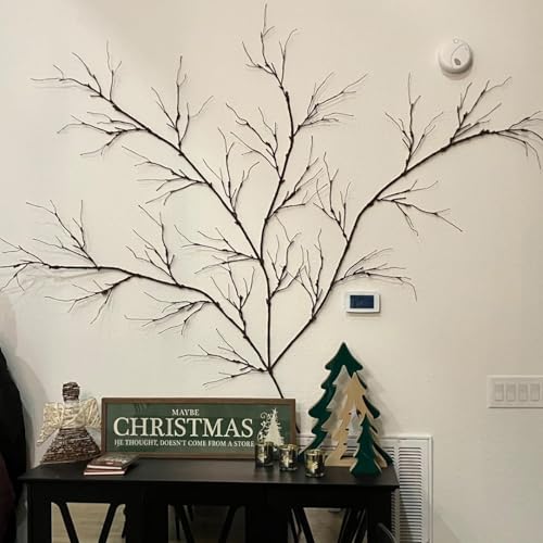 4Pcs Bendable Realistic Artificial Tree Branches Faux Cherry Blossom Wood Craft Twigs Garland Grape...