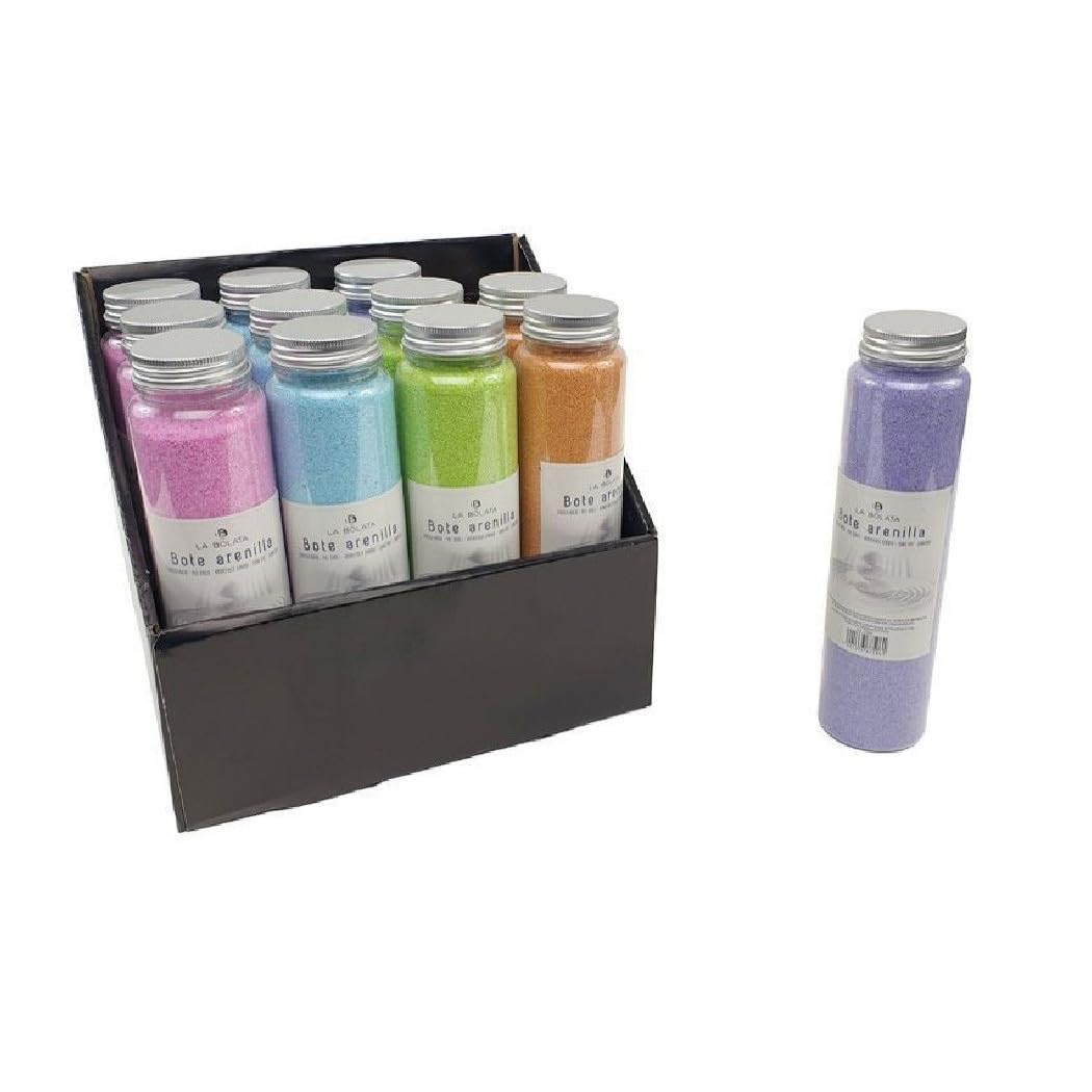 Trade Shop - Set 12 Pezzi Barattolo con Sabbia Colorata Decorativa Decorazione Casa 133667