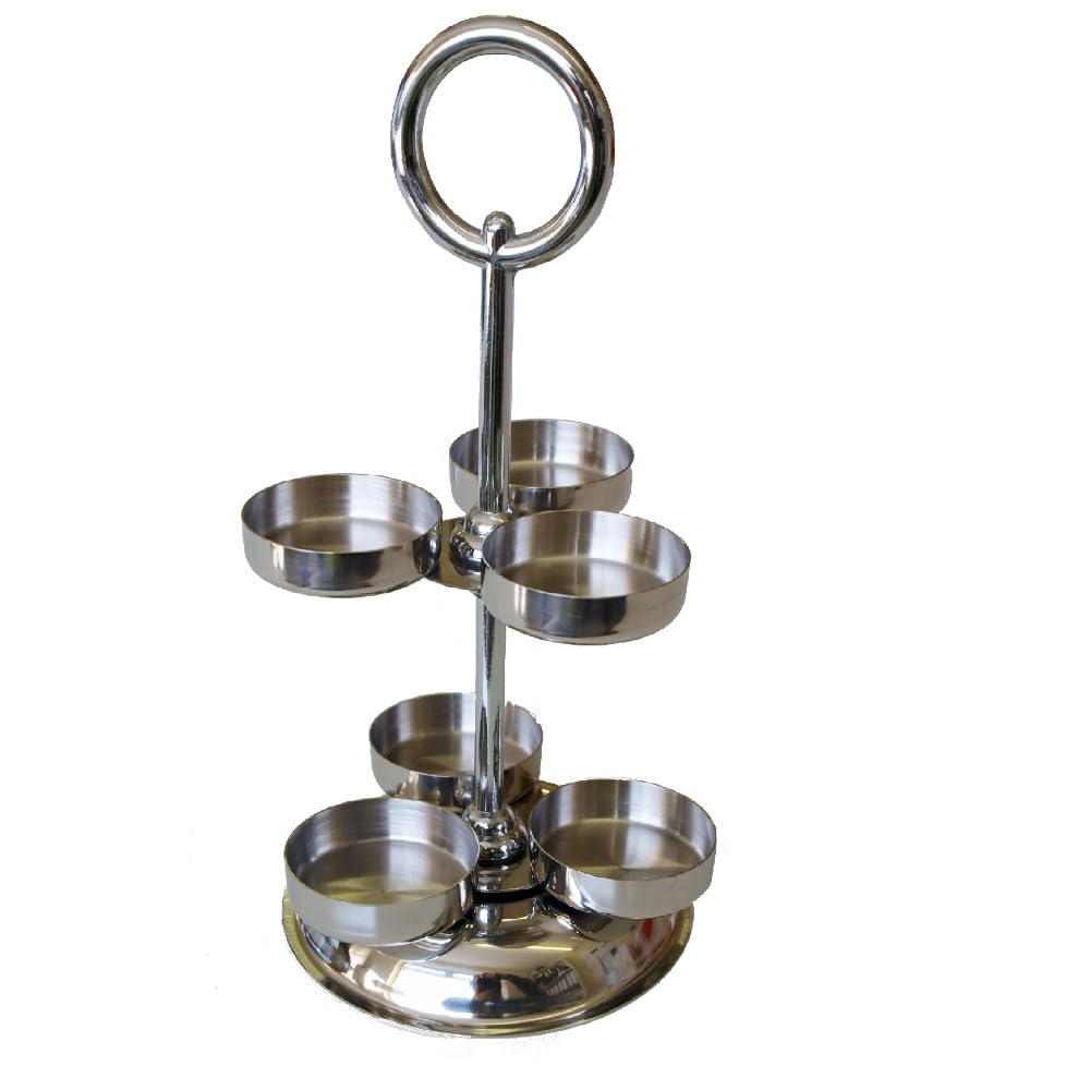 Chef-hub Stainless Steel 6 Pot Mini Jam Jar Stand For Restaurants & Cafes