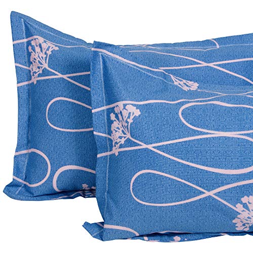 Image of Story@Home120 TC 100% Cotton Candy Collection 1 Bedsheet for Double Bedand 2 Pillow Cover - Blue