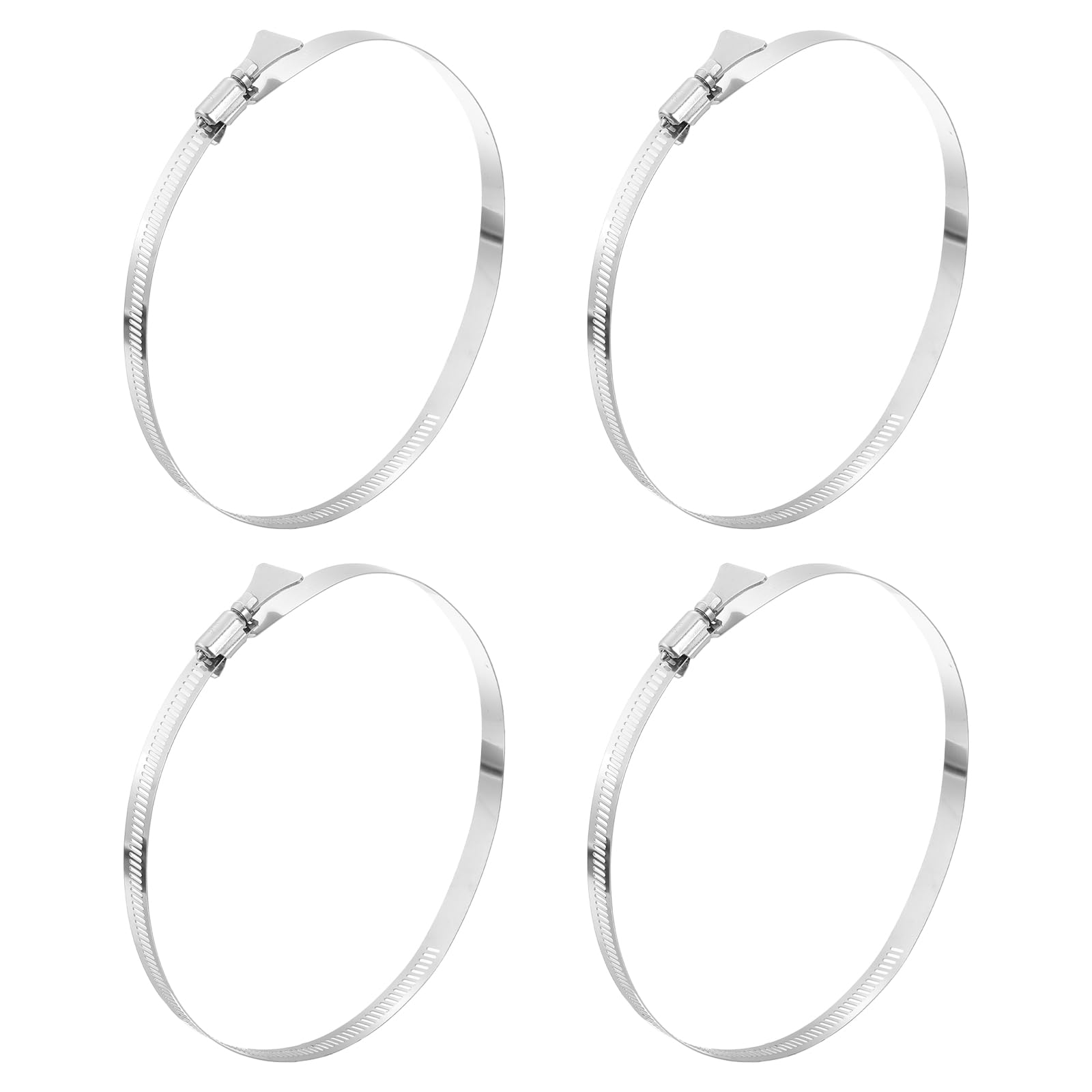 sourcing map 4pcs Hose Clamps 155-178mm(6.1"-7") Adjustable 304 Stainless Steel Worm Gear Hose Clips Assortment Kit for Plumbing Dryer Vent Automotive Dust Collector