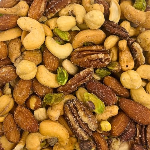 Image of Belmont Peanuts Gourmet Sea-Salted Mixed Nuts, 18 oz (1 Pack) - Cashews, Almonds, Pecans, Filberts, Pistachios - Only 7 Simple Ingredients, No Preservatives - A Premium, Salty, Crunchy Snack
