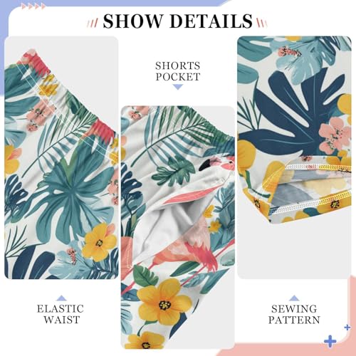 Pajama Bottoms, Pajamas Long Pant Flamingo Tropical Leaves Lounge Wear Casual Sleep Pants Soft Pjs Sleepwear4