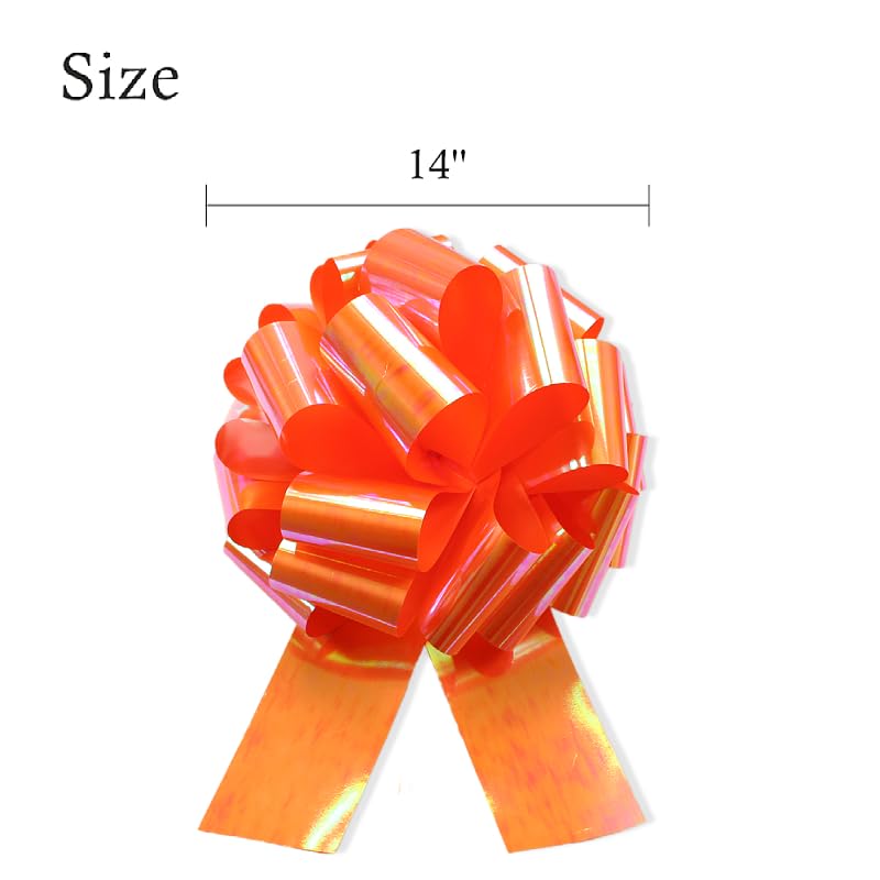 Image of 14 Inch Large Orange Gift Bow,1Pcs Big Gift Bow Big Bow,Great Gift Bow for appliances,Bikes,Table Decorations and Party Events (Orange)