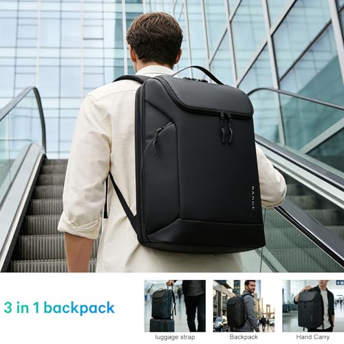 Image of FUTURE AESTHETICS Business Commute Backpack for Men and Women, Waterproof 15.6 Inch Laptop Backpack, Durable Flight-Approved Travel Backpack for Work /College, Black