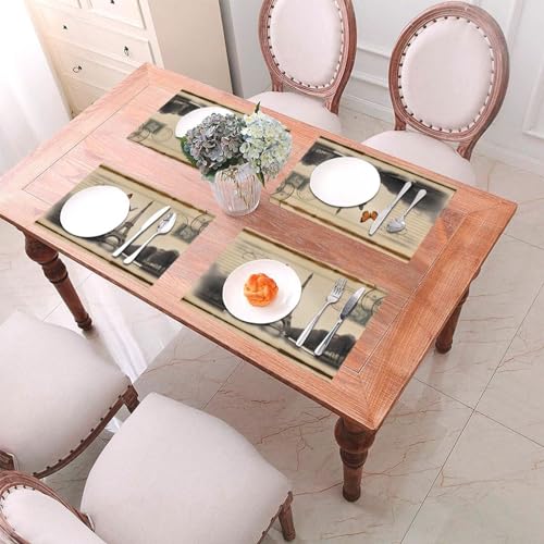 Set de table vintage Paris HYTTER lot de 6 pour décoration de table