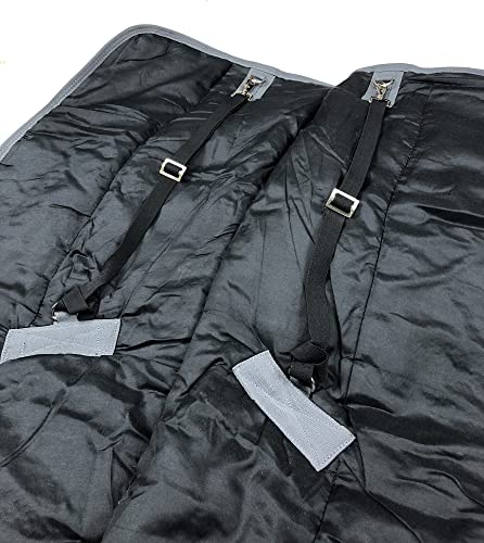 Foto von Horses, Heavy Winterdecke für Pferd 500gr, Gepolstert, Weich, Bequem, Ideal für Boxen, Widerstandsfähig, Schwarz, 162 cm