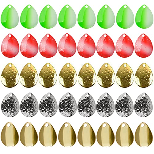 Colorado Spinner Blades Fishing Lures Kit 40pcs DIY Lure Making Set for Spinner baits Spoons Walleye Rig Trout Salmon Bass Fishing